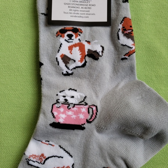 VERA BRADLEY DOG SHOW DOGS CREW SOCKS 2-PAIRS:NWT - Picture 7 of 10